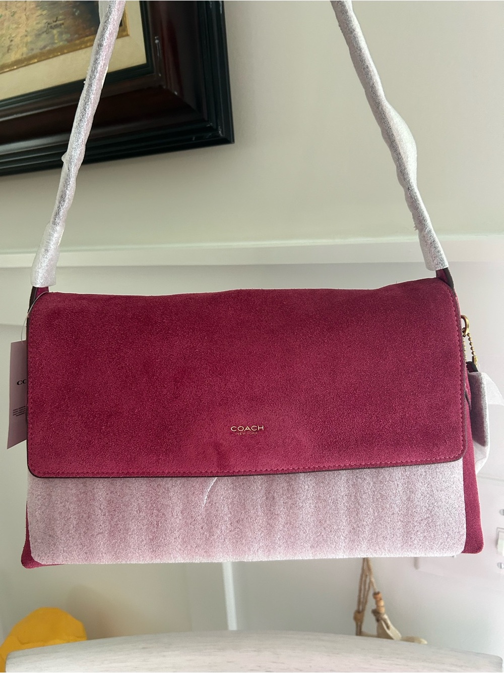 coach chelsea 30 shoulder bag in fuchsia pink